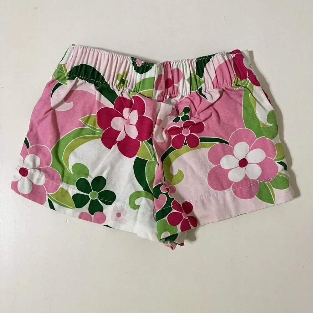 Gymboree Mermaid Top and Floral Shorts Set Girls Size 3-6 Months